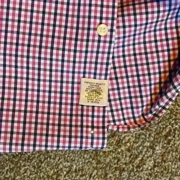 Peter Millar cotton button down plaid shirt. Extra Large - Picture 8 of 8